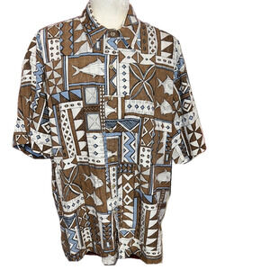 Vintage Cooke Street Honolulu Hawaiian Shirt Button Up Multicolor Fish XL USA